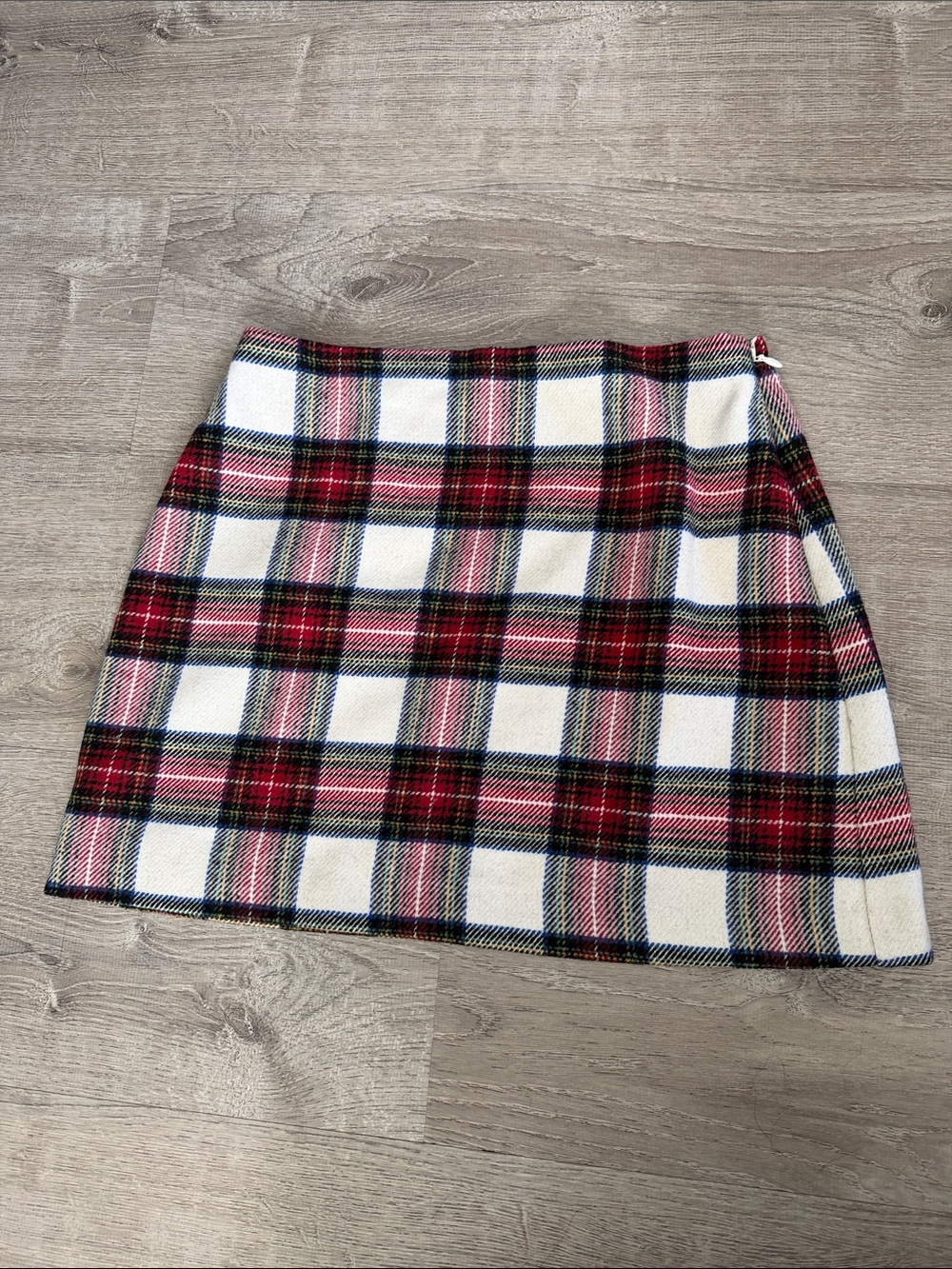 Abercrombie & Fitch Cream and Red Plaid Mini Skirt